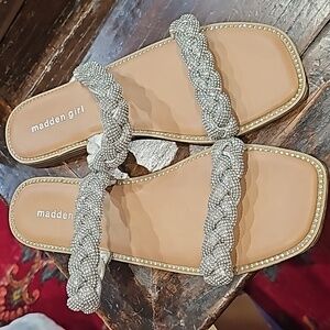 GUC Madden Girl Silver Sandals Size 9